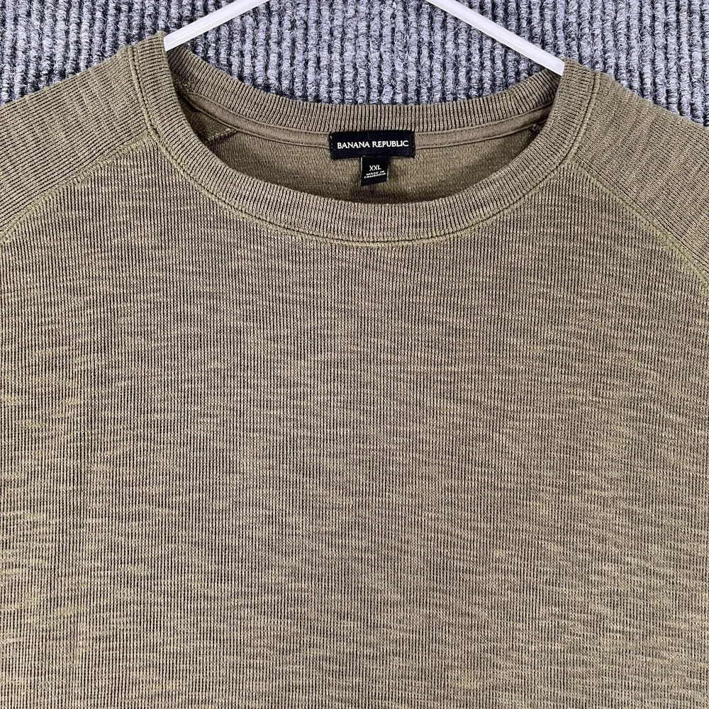 Banana‎ Republic Mens Sweater 2XL XXL Green Long Sleeve Lightweight Warm Soft
